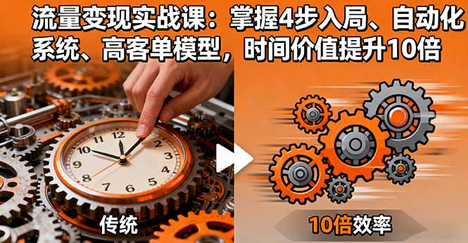 流量变现实战课：掌握4步入局、自动化系统、高客单模型，时间价值提升10倍-linxinghc