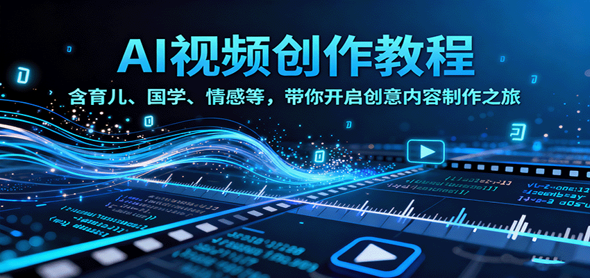 AI视频创富课，含育儿、国学、情感等，带你开启创意内容制作之旅-linxinghc
