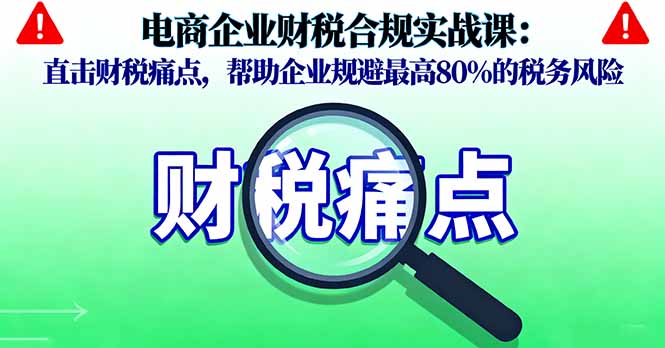 电商企业财税合规实战课，直击财税痛点，帮助企业规避最高80%的税务风险-linxinghc
