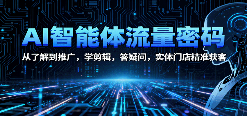 AI智能体流量密码：从了解到推广，学剪辑，答疑问，实体门店精准获客-linxinghc