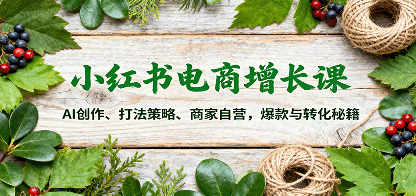 小红书电商增长课：AI创作、打法策略、商家自营，爆款与转化秘籍-linxinghc