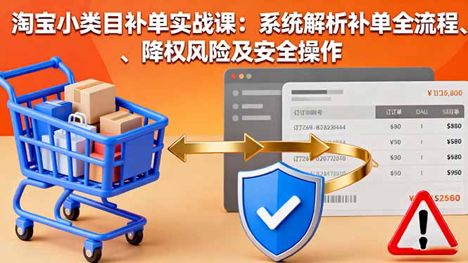 淘宝小类目补单实战课：系统解析补单全流程、降权风险及安全操作-linxinghc