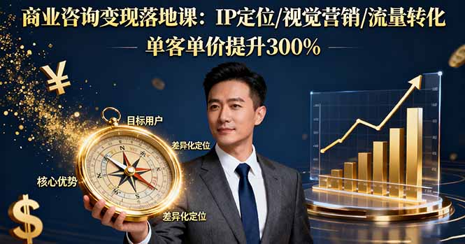 商业咨询变现落地课：IP定位/视觉营销/流量转化，单客单价提升300%-linxinghc