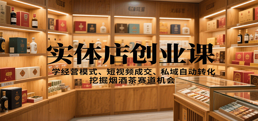 实体店创业课：学经营模式、短视频成交、私域自动转化，挖掘烟酒茶赛道机会-linxinghc