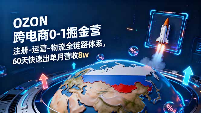 OZON跨境电商0-1掘金营：注册-运营-物流全链路体系，60天快速出单月营收8w-linxinghc