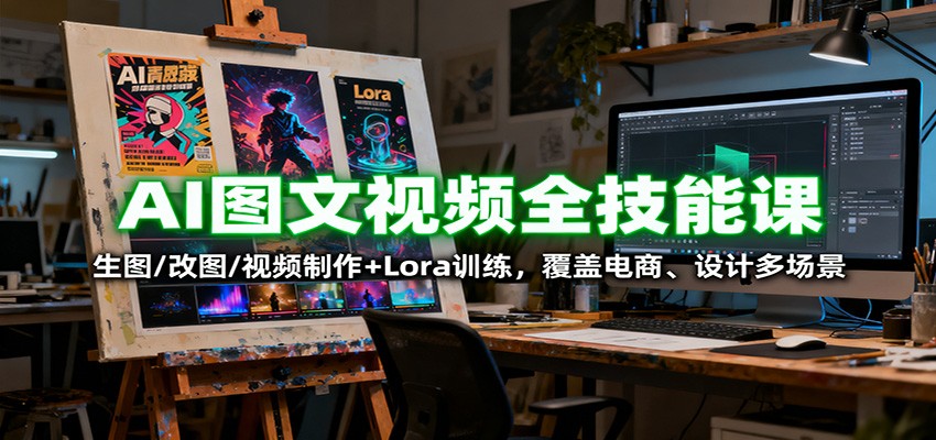 AI图文视频全技能课：生图/改图/视频制作+Lora训练，覆盖电商 、设计多场景-linxinghc