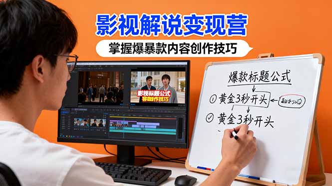 影视解说变现营：通过30+实战案例爆款内容创作技巧，掌握影视解说盈利密码-linxinghc