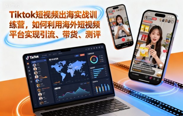 Tiktok短视频出海实战训练营，如何利用海外短视频平台实现引流、带货、测评-linxinghc